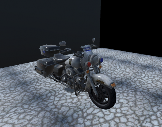 Police Bike Low-poly 3D Model .c4d .max .obj .3ds .fbx .stl .blend 