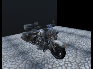 Police Bike Low-poly 3D Model