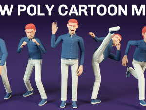 low poly ordinary man in shirt and pants 3D 模型