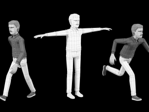 low poly ordinary man in shirt and pants 3Dモデル