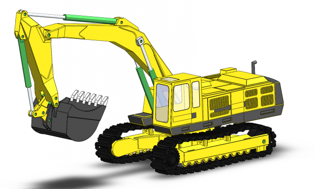 excavator 3D Modell .c4d .max .obj .3ds .fbx .stl .blend