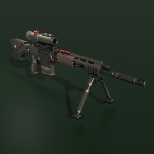 assault rifle 3D Model .c4d .max .obj .3ds .fbx .stl .blend 