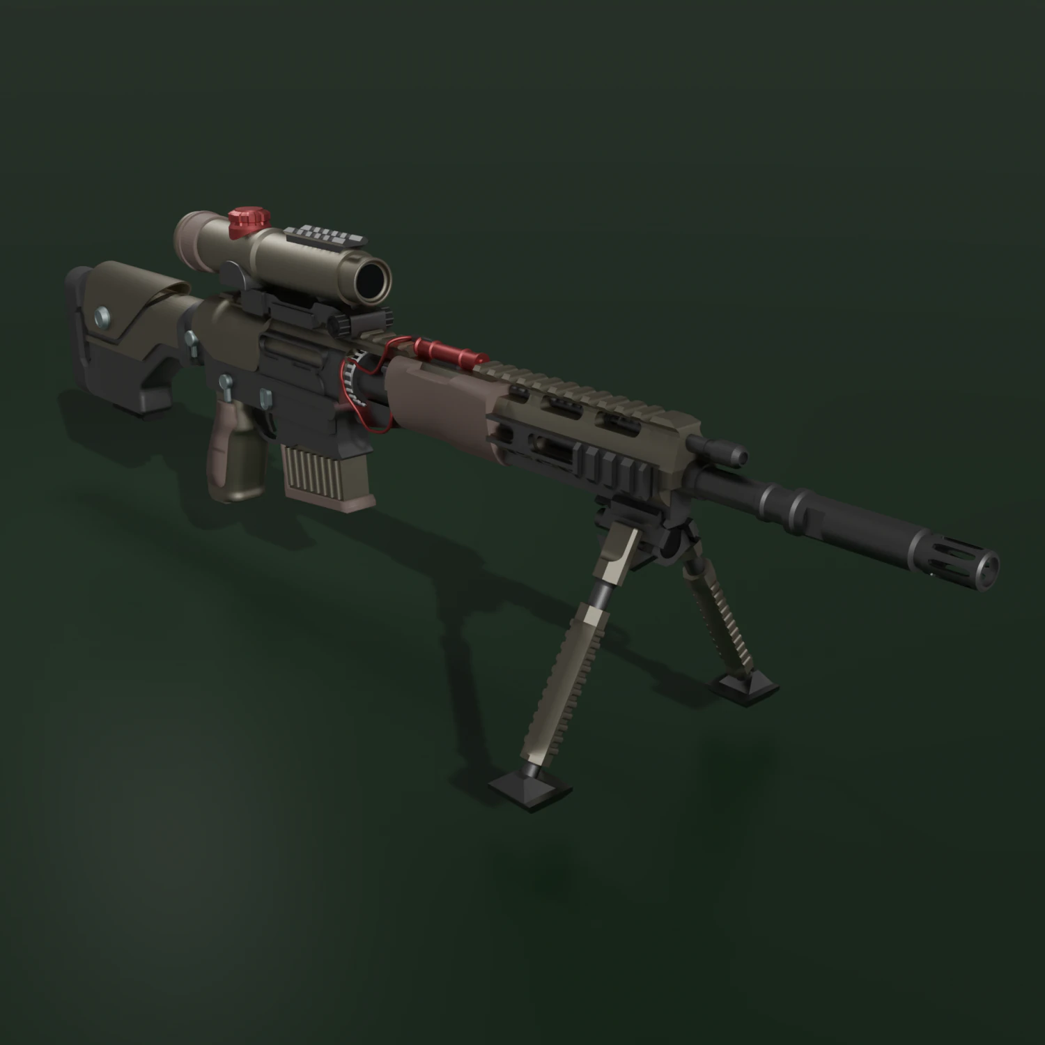 assault rifle 3D Model .c4d .max .obj .3ds .fbx .stl .blend