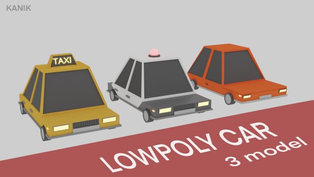3 modelcar low-poly game ready low-poly Modello 3D .c4d .max .obj .3ds .fbx .stl .blend 