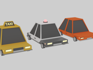 3 modelcar low-poly game ready low-poly Modello 3D
