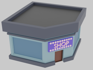 pixel style cartoon city low-poly game ready low-poly 3D 모델