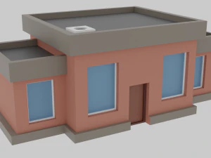 permainan poli rendah kota kartun gaya piksel siap poli rendah Model 3D