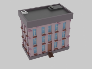 pixel style cartoon city low-poly game ready low-poly 3D 모델