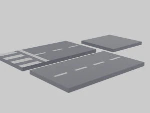 permainan poli rendah kota kartun gaya piksel siap poli rendah Model 3D