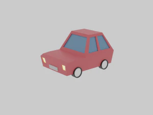 permainan poli rendah kota kartun gaya piksel siap poli rendah Model 3D