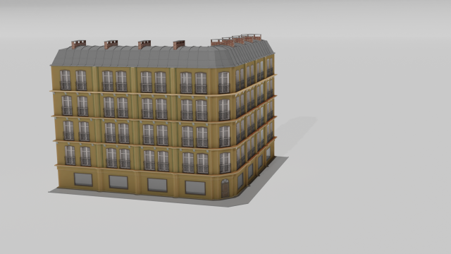 House in Paris 3D 모델 .c4d .max .obj .3ds .fbx .stl .blend 
