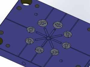 Multy cavities injection mold of small pieces used in chairs 3D Print Model