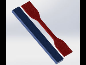 2 cavities of astm dog-bone and rectangle 3Dプリントモデル