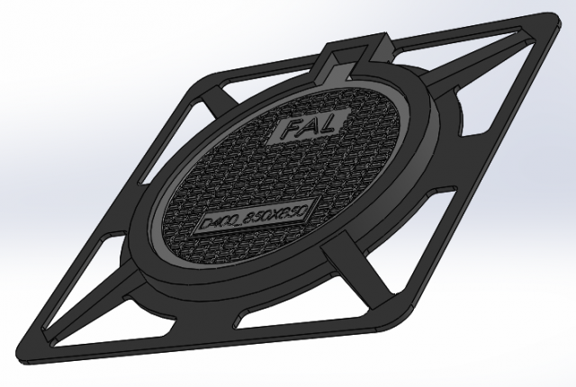 Iron manhole cover and base sewer Modelo de impresión 3D .c4d .max .obj .3ds .fbx .stl .blend 