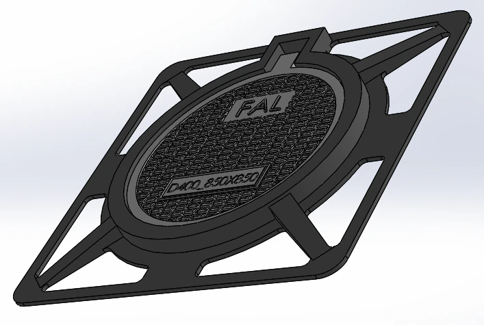 Iron manhole cover and base sewer 3D Print Model .c4d .max .obj .3ds .fbx .stl .blend 