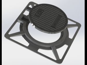 Iron manhole cover and base sewer Modelo de impresión 3D