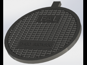 Iron manhole cover and base sewer Modelo de impresión 3D