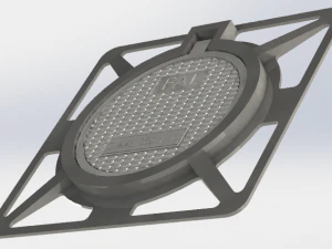 Iron manhole cover and base sewer 3D Print Model