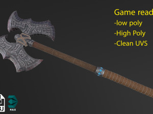 battle axe 3D मॉडल