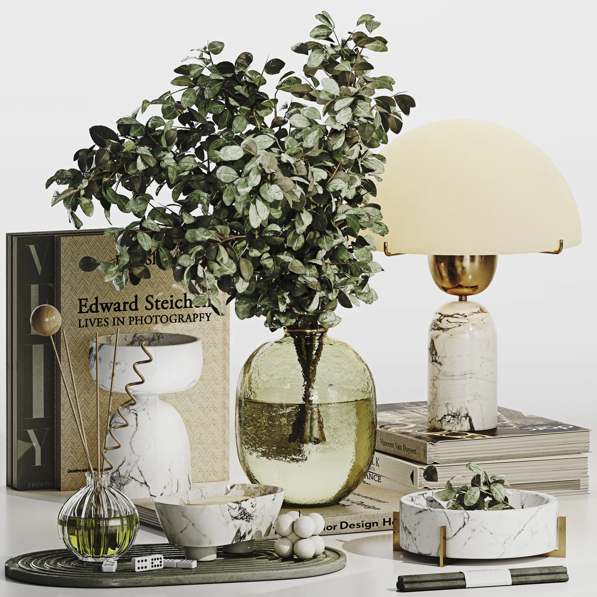 Decorative Set 014 3D Model .c4d .max .obj .3ds .fbx .stl .blend 