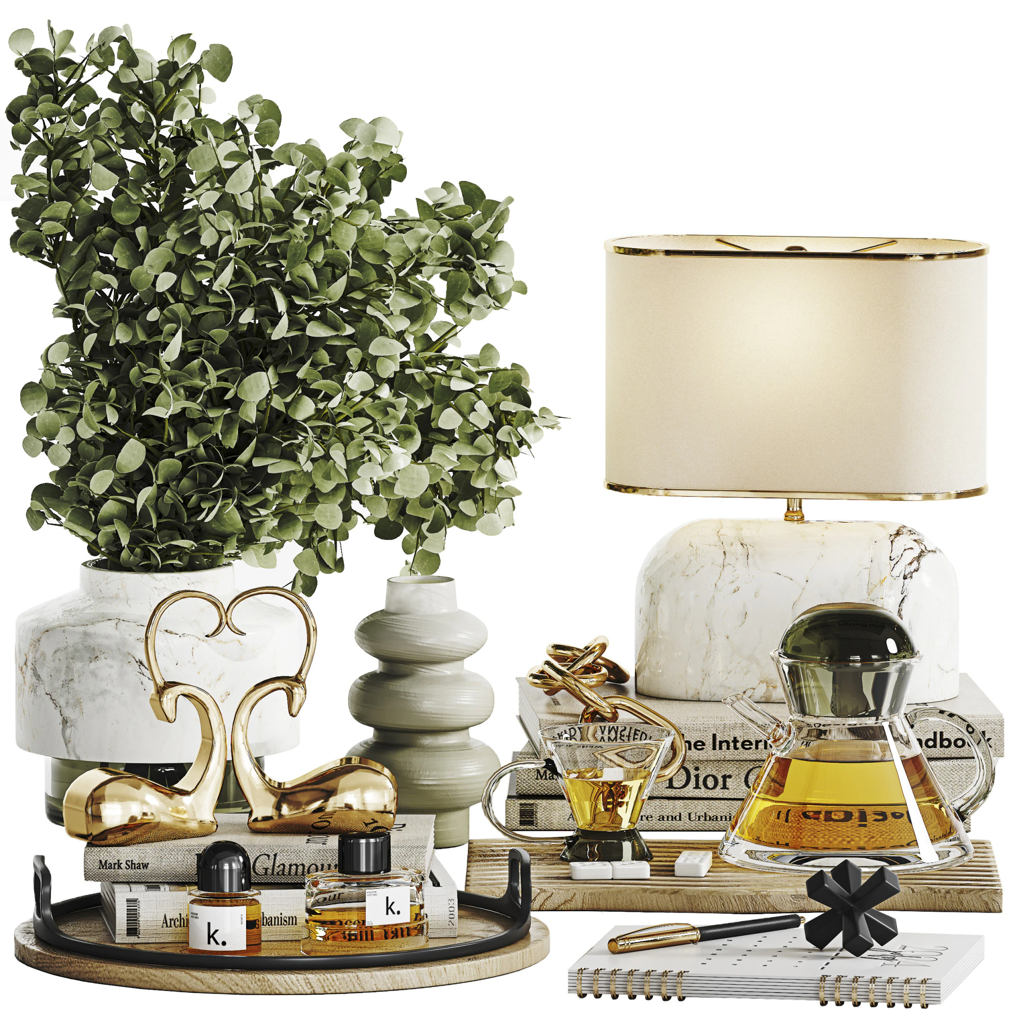 Dekoratif Set 020 3D Model .c4d .max .obj .3ds .fbx .stl .blend 