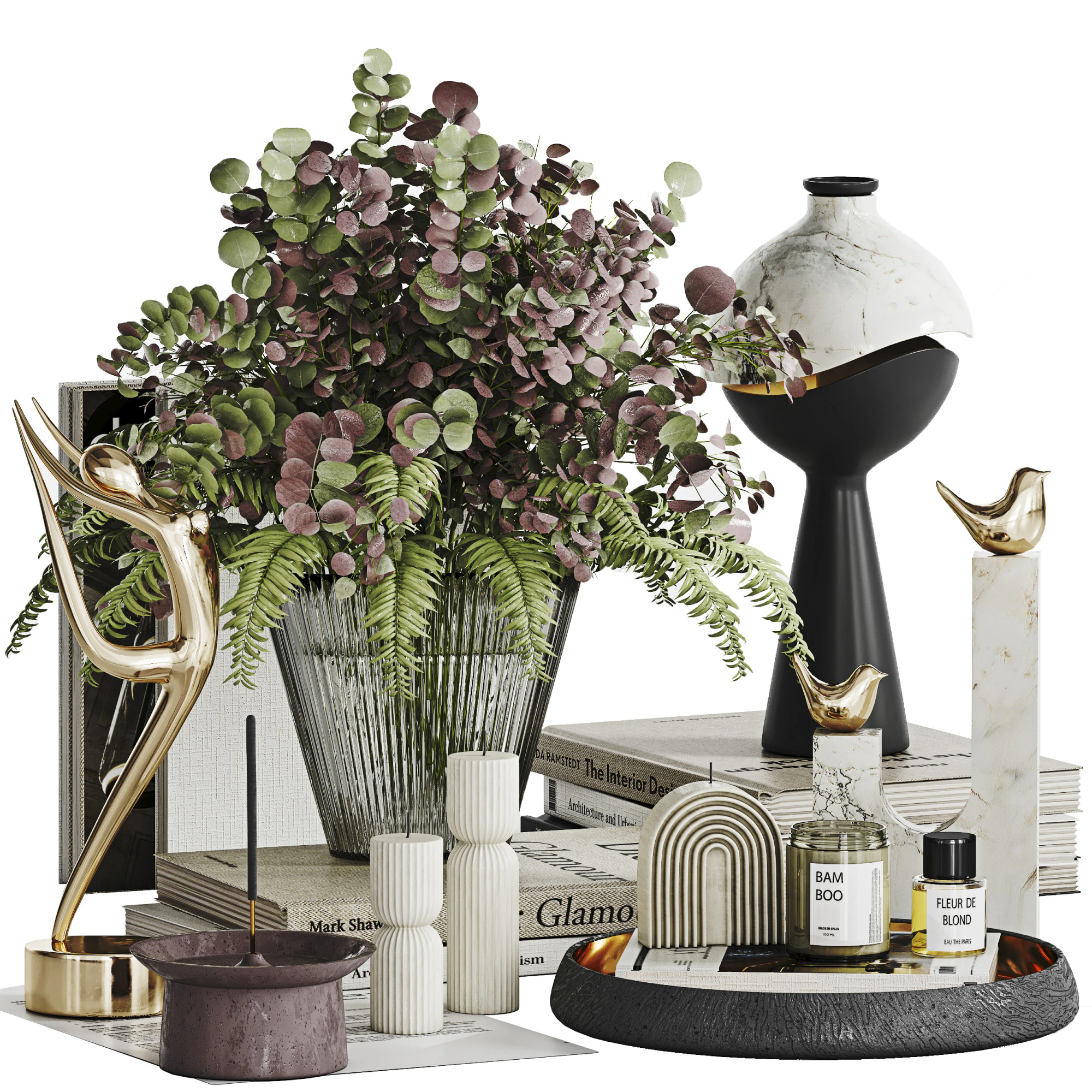 Decorative Set 021 3D Model .c4d .max .obj .3ds .fbx .stl .blend 