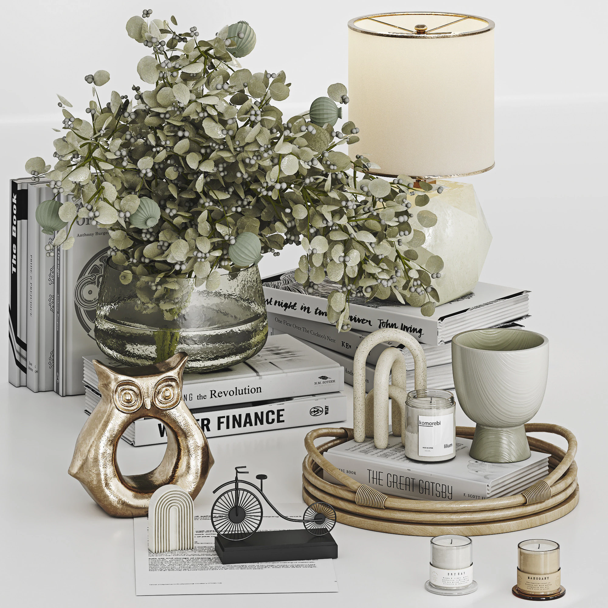 Decorative Set 35 3D Model .c4d .max .obj .3ds .fbx .stl .blend 