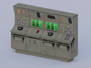 main power plant control panel 3D Model