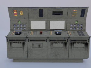 main power plant control panel 3D Model