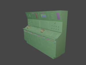 main power plant control panel 3D Model