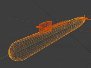 russian nuclear submarine project 667 3D Model