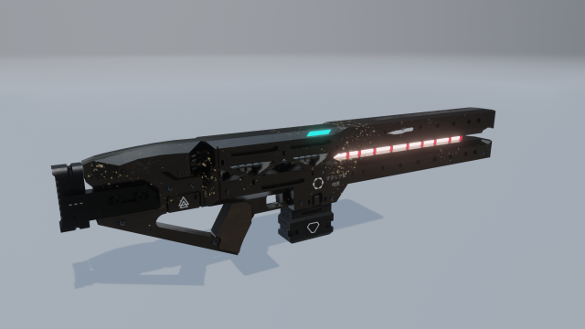 railgun 3D मॉडल .c4d .max .obj .3ds .fbx .stl .blend 