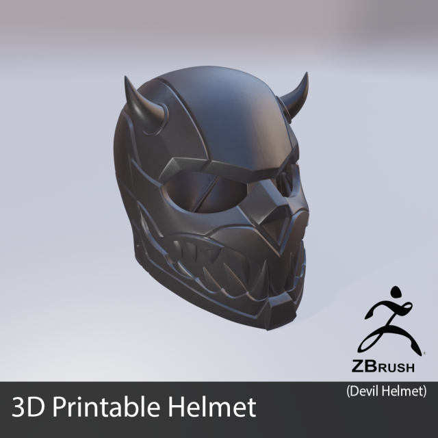 devil helmet 3d print model 3D 프린트 모델 .c4d .max .obj .3ds .fbx .stl .blend 