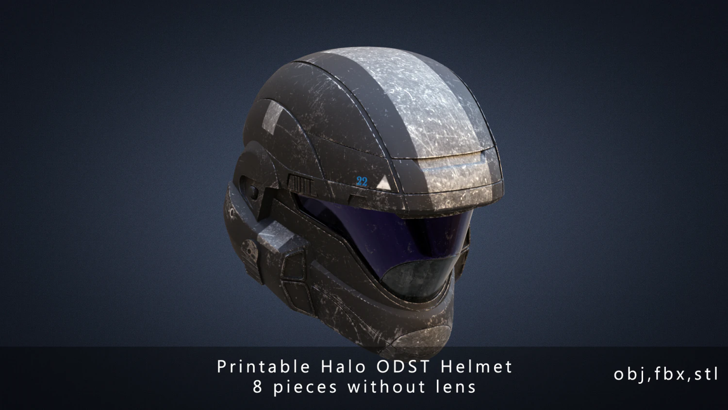 printable halo odst helmet 3d print model 3D Print Model .c4d .max .obj .3ds .fbx .stl .blend