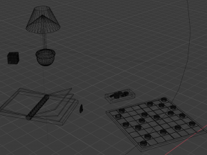 checkers lamp cube book 3D Model