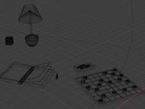 checkers lamp cube book 3D Model