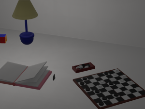 checkers lamp cube book Model 3D