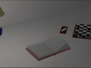 checkers lamp cube book 3D Model
