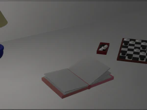 checkers lamp cube book 3D Model