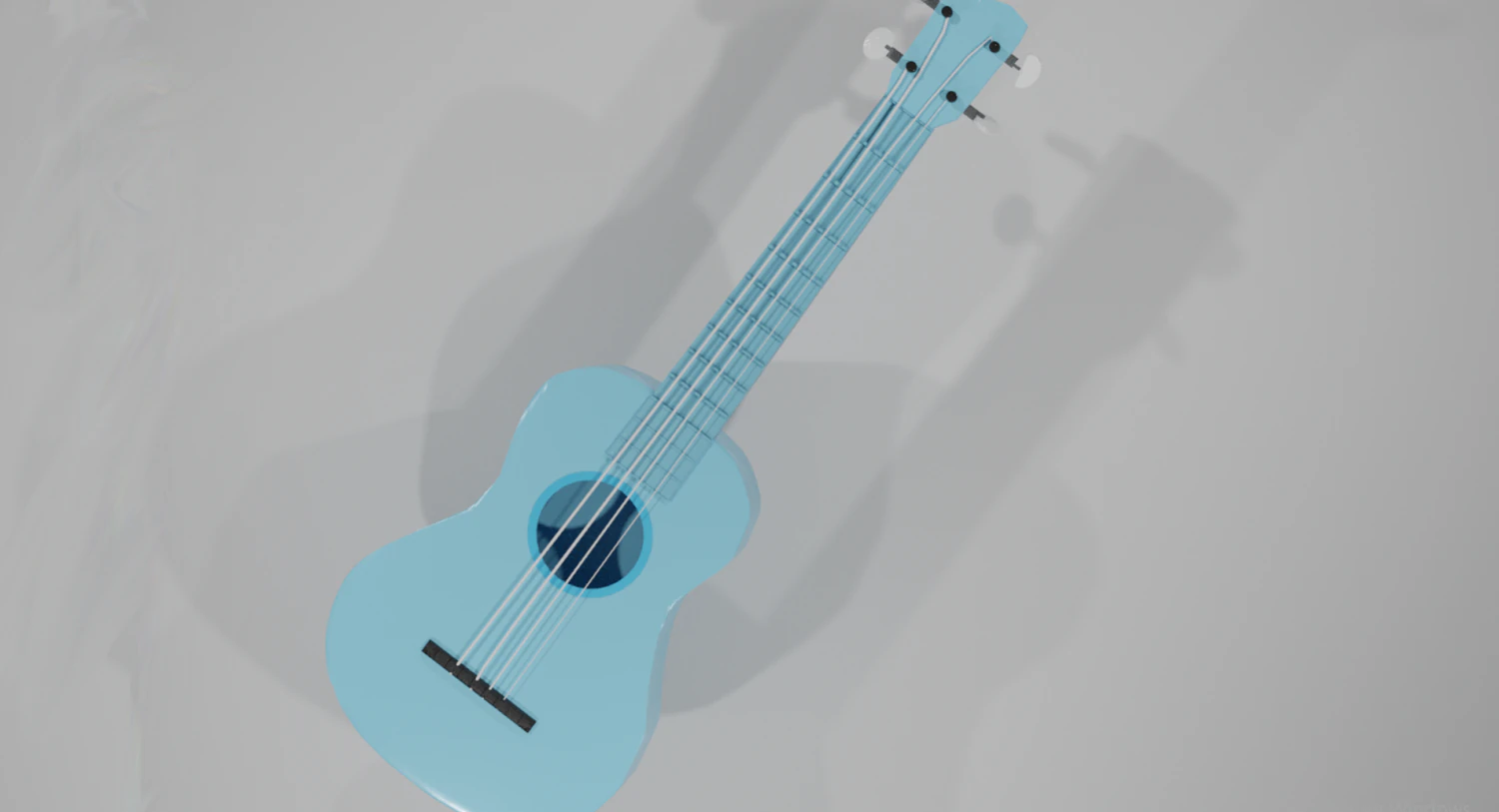 ukulele 3D Model .c4d .max .obj .3ds .fbx .stl .blend