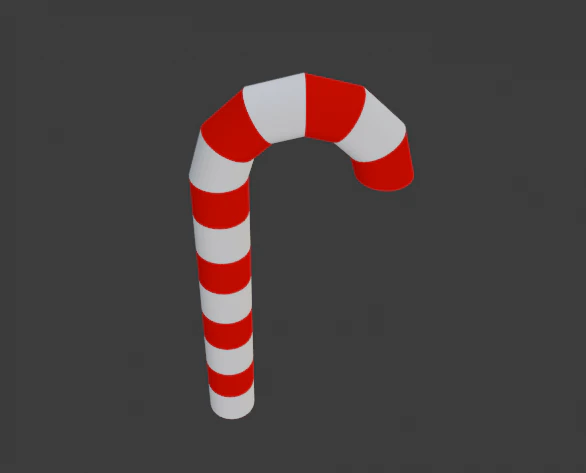 christmas sugar stick 3D Model .c4d .max .obj .3ds .fbx .stl .blend 