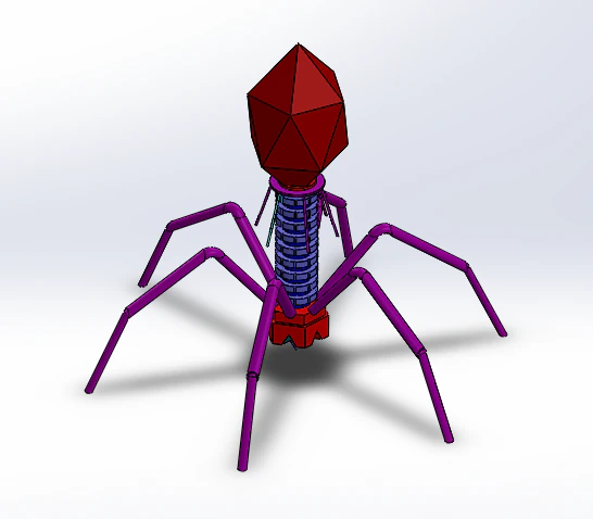 virus bacteriophage 3D Print Model .c4d .max .obj .3ds .fbx .stl .blend 