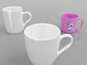 马克杯a 3种 3D 模型