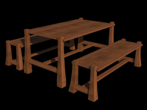 dining table u03 3D Model