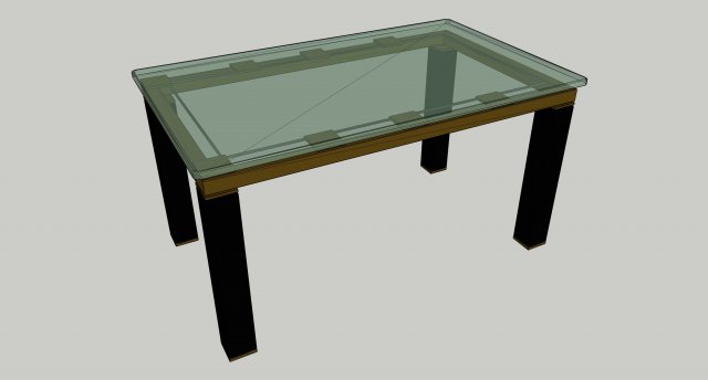 glass table 3D Model .c4d .max .obj .3ds .fbx .stl .blend 