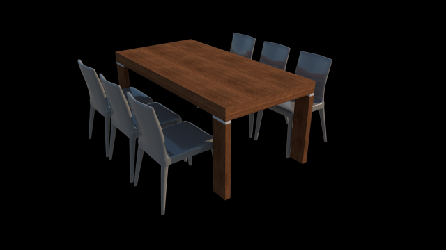 dining table u04 3D Model .c4d .max .obj .3ds .fbx .stl .blend 