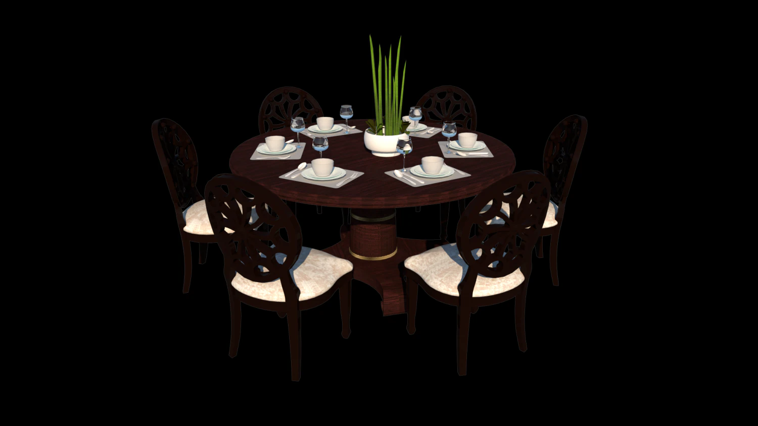 dining table u05 3D Model .c4d .max .obj .3ds .fbx .stl .blend 