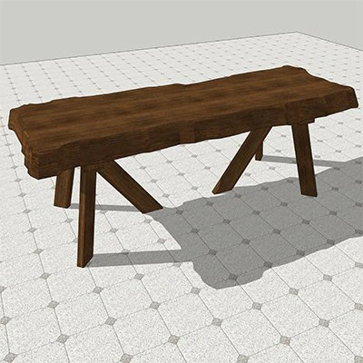 wooden table u10 3D Model .c4d .max .obj .3ds .fbx .stl .blend 
