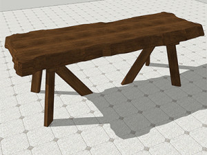 wooden table u10 3D 模型