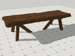 wooden table u10 3D Model
